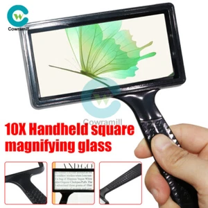 Handheld Rectangular 10X Magnifier Magnifying Glass Loupe For Reading Jewelry - Picture 1 of 14