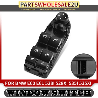 Driver Side Power Window Switch with Sunblind for BMW 528i 528xi 535i 535xi 550i - Image 1 of 4