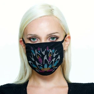 Fashion Face Mask Rhinestone Bling Crystal + 5 Layers Pm 2.5 Filter - US Stock ✅ - Picture 1 of 18
