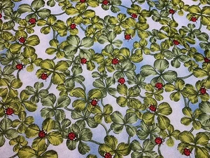 1 Yard - Hoffman International -  "Celebrate"- Blue Background W/Green leaves - Picture 1 of 3
