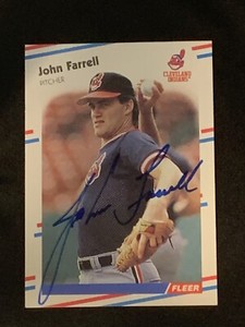 John Farrell Cleveland Indians Signed Auto 1988 Fleer Card #608 ~ COA