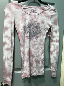 NEW Jade Jeans Jr Teens slim-line Girls XS Pink  Tie Dye  Shirt - Picture 1 of 6