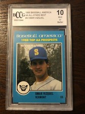 1988 Baseball America Top AA Prospects OMAR VIZQUEL #AA-4 BCCG Mint 10