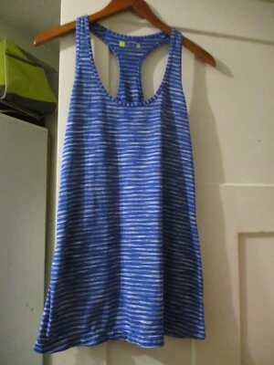 Women’s Xersion Size Large Blue Slim Fit Elastic Racer Back Activewear Tanl - Image 1 of 4