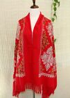 Fashion Embroidered large Vintage Paisley Cashmere Wool Soft Shawl Scarf 955