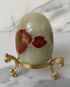 Onyx Marble Polished Egg Ornament with Stand - Picture 1 of 3