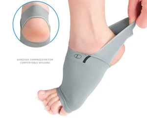 1 Pair Gel Plantar Fasciitis Foot Arch Support Sleeve Socks Comfort Gel Pad Gray - Picture 1 of 7