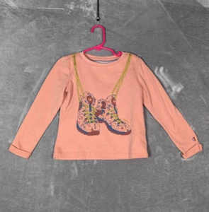 FatFace Young Crew Girls Pink Long Sleeve T-Shirt, 3-4 Years, Embroidered Detail - Picture 1 of 6