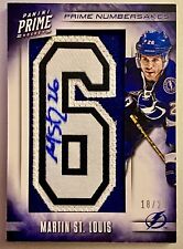 Martin St. Louis 2012-13 Panini Prime #22 6 Numbersakes Autograph 18/25 Tampa