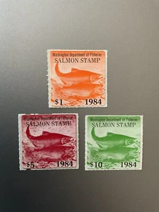 1984 Washington Salmon Stamps MNHOG  Free Shipping - Picture 1 of 1