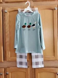 Carolina Smock Co. Children's Duck Duck Goose  pants/shirt set Sz 7 - Picture 1 of 6
