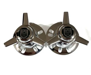 2 NEW 3 BAR SPINNER CHROME 5 LUG CONVO PRO CENTER LINE WHEELS  VINTAGE  3.17" OD - Picture 1 of 3