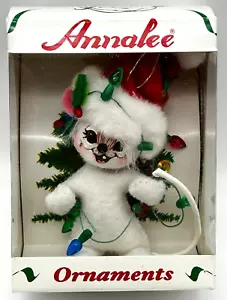 Annalee Santa Mouse Ornament Wrapped In Christmas Lights - Picture 1 of 9