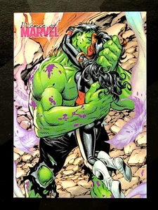 MARVEL 2013 WOMEN OF MARVEL SERIES 2 EMBRACE INSERT E20 RED SHE-HULK & HULK - NM - Picture 1 of 2