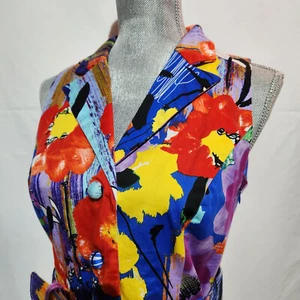 Spense Womens Belted A-Line Dress Button Closure V Neck Style Sleeveless Size 8 - Bild 1 von 7