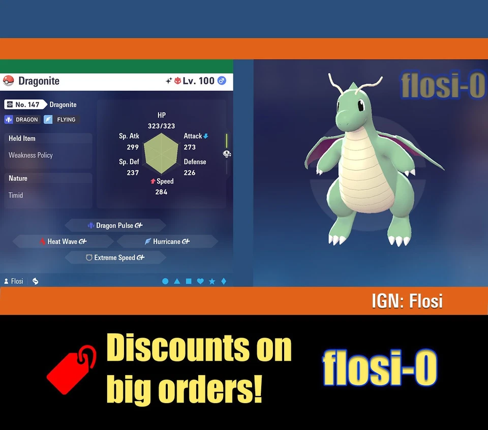 6IV Shiny Dragonite Pokemon Legends ZA (Legends Z-A) - Image 1 of 1