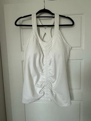 Soybu Women's White Ruched Athletic Racerback Tank Athleisure Yoga Size XL - Image 1 of 4