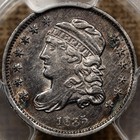 1835 LM-10 SD, S5C Bust half dime, PCGS AU53, sweet original! DavidKahnRareCoins