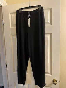 New Eileen Fisher Black Pull On Slouch Ankle Pants Tencel Blend Jersey Knit 2X - Picture 1 of 3