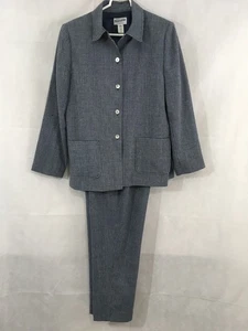 Conjunto de chaqueta/pantalones vintage con botones forrados talla 16 de PENDLETON para mujer BlueCheck - Imagen 1 de 17