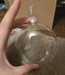 Set of 3 Clear Blown Glass Ball Christmas Ornaments (Bestpysanky) - Picture 1 of 6