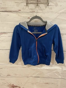 Nike Therma-Fit Full Zip Jacket – Blue with Neon Orange Accents – Size 7 - Picture 1 of 3
