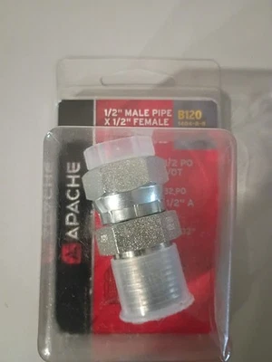 "Adaptador hidráulico Apache 1/2 tubo macho x 1/2 tubo hembra giratorio 1/32"" restringido" Foto 1 de 2