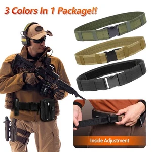 Men's Military Tactical Belt Adjustable Buckle Gun Belt Quick Release Army Belts - Picture 1 of 15