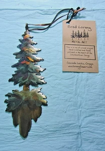 2012 BRAD LORANG ORIGINAL HANDCRAFTED FLAME PATINAED METAL ART HANGING/ORNAMENT - Picture 1 of 6