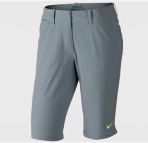 Nike Women's Golf Seasonal Woven Shorts - Dove Grey/Volt - size 2