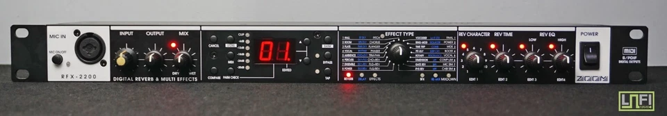 Zoom RFX-2200 Digital Reverb + Multi Effects Processor 1U Rack Mount FX - Image 1 of 4