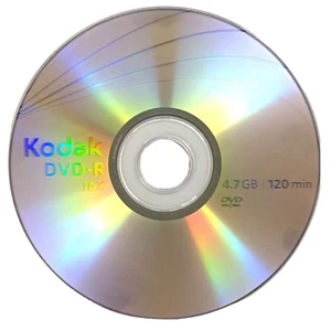 Kodak DVD-R [5-Pack] 16x 4.7 GB 120 Min Recordable Blank Discs In Paper Sleeves - Picture 1 of 4