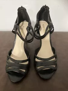 Nine West Women's Heeled Sandal Size 9M Width Shoe Black - Picture 1 of 5