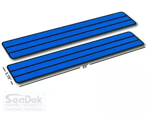 SeaDek Boat EVA Step Pads - Non Skid 2-Pc Stick On - Bimini Blue-Black - Teak - Foto 1 di 5