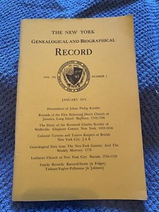 New York Genealogical and Biographical Record, Vol 105, Number 1, January 1974 - Picture 1 of 1