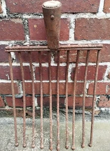 Kartoffelgabel Gabel Kartoffel Drahtgabel Kohlengabel 10 Zinken alt - Bild 1 von 8