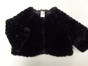 GYMBOREE HOLIDAY DRESS FAUX FUR JACKET JACKLET BLACK GIRLS SZ 5 LNW - Picture 1 of 2