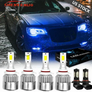 6x Ice Blue 8000K LED Headlight Hi/Lo + Fog Light Bulbs For Chrysler 300 2005-09 - Picture 1 of 11