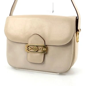 Auténtico bolso de hombro vintage CELINE dorado con hebilla de cuero beige - Imagen 1 de 24