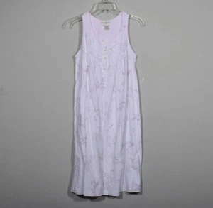 Miss Elaine Style 23080 Sleeveless Floral Knit Nightgown Sz S - Picture 1 of 4