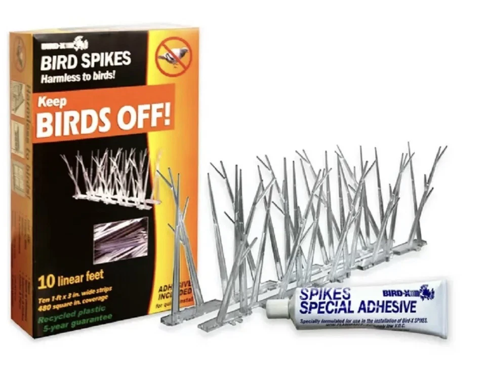 BIRD-X SP-10-NR Bird Repellent Plastic Spikes 10 Foot Kit houses buildings