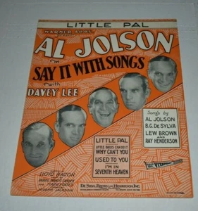 1929 Say it with Songs vintage sheet music Al Jolson - Picture 1 of 3