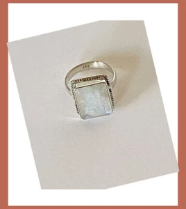 Anillo de plata esterlina de piedra lunar hecho a mano creado artesanalmente de la India! - Imagen 1 de 6