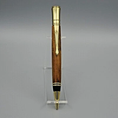 HANDCRAFTED EXECUTIVE TWIST PENCIL with BOCOTE BARREL and 24k GOLD PLATED TRIM - image 1 of 3