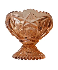 Imperial Glas Standschale Ringelblume Sägezahnrand Pfirsich Orange 5"x4" hervorragender Zustand - Bild 1 von 17