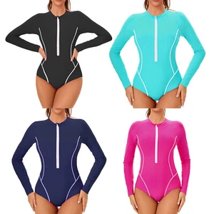 Women Jumpsuit UPF Swimsuit Control Swimwear Exercise Athletic Gymnatics Beach - Picture 1 of 40