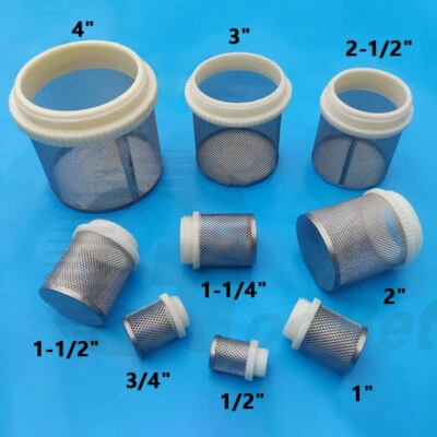 Aquarium Edelstahl Sieb Saug Sumpf Filter 1/2" - 4" BSP Nylon Gewinde