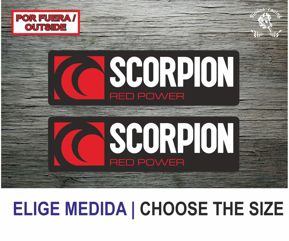 Sticker Vinilo Decal Vinyl Aufkleber Autocollant Scorpion Red Power Exhaust NG