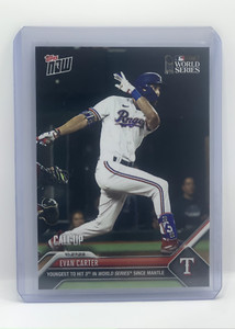 EVAN CARTER Rookie World Series 2023 Topps Now #1048 Texas Rangers, PR: 1677 📈