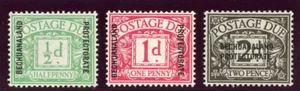 Bechuanaland 1926 Postage Due set complete MLH. SG D1-D3. Sc J1-J3. - Picture 1 of 1